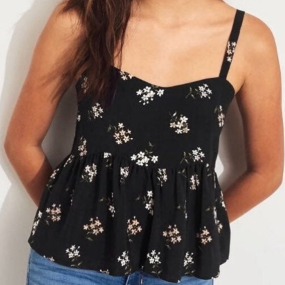 Hollister Floral Peplum Tank Top